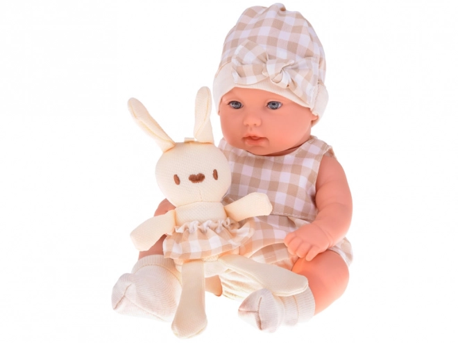 Realistic Newborn Doll with Rabbit Plush Toy