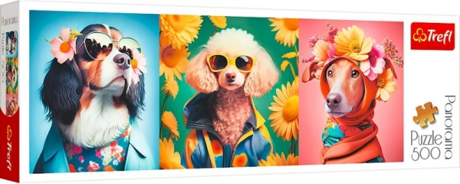 Motif joyeux de défilé de mode canin