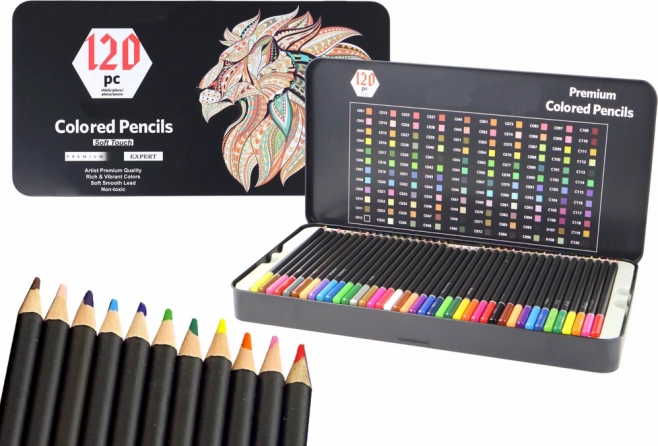 Set premium kleurpotloden 120 stuks verschillende tinten