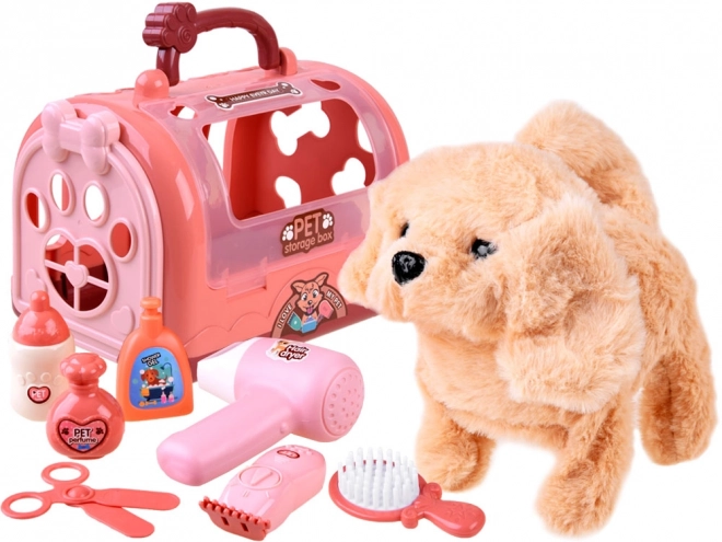 Interactive Plush Puppy with Spa Set