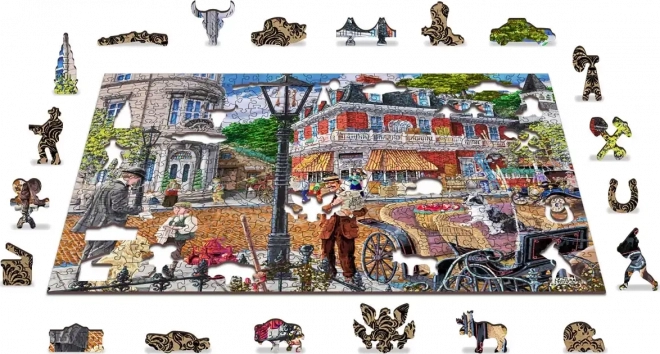 Wooden City Main Street Puzzle 2-in-1