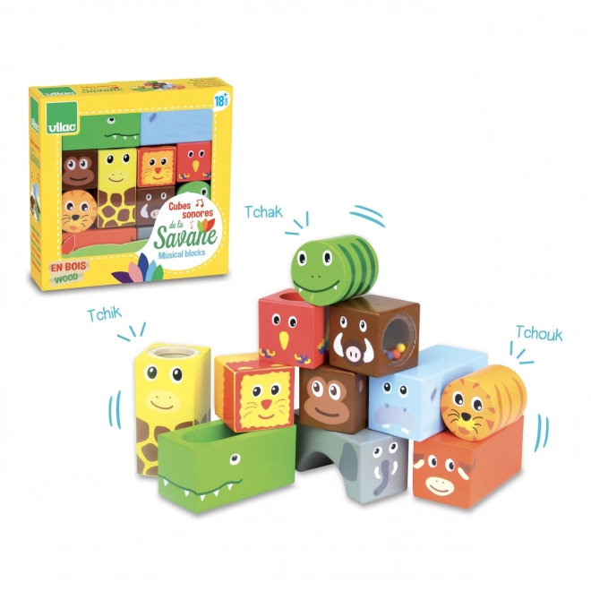 Vilac Wooden Sound Blocks Savana