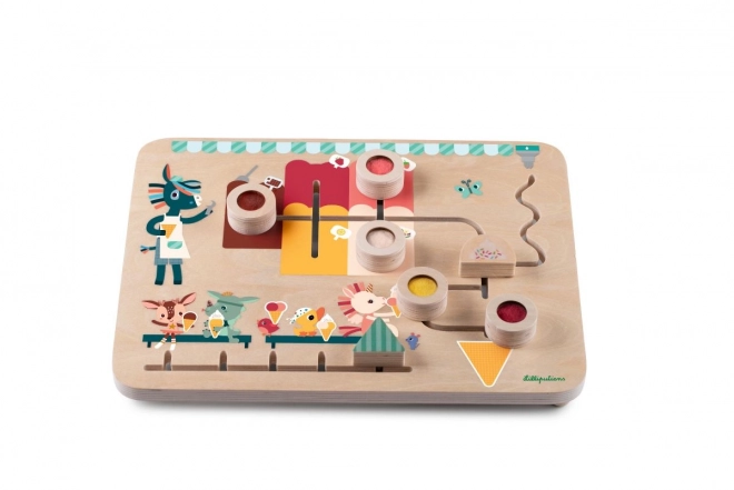 Lilliputiens - Ice Cream Wooden Maze Panel