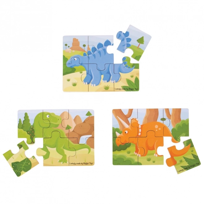 Dinosaur Puzzle Set 3-in-1 by Bigjigs Toys