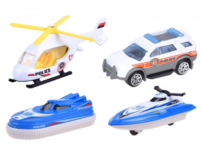 Police Boat and Helicopter Playset