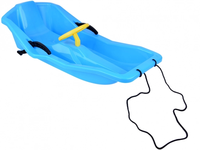 Comfortable Children's Sled with Backrest, Brake, and Steering Wheel