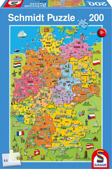 Cartoon Map of Germany Puzzle by Schmidt