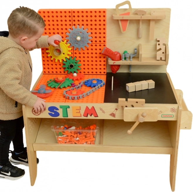 Wooden Workshop Table XXL Montessori STEM with Tools and Accessories Masterkidz