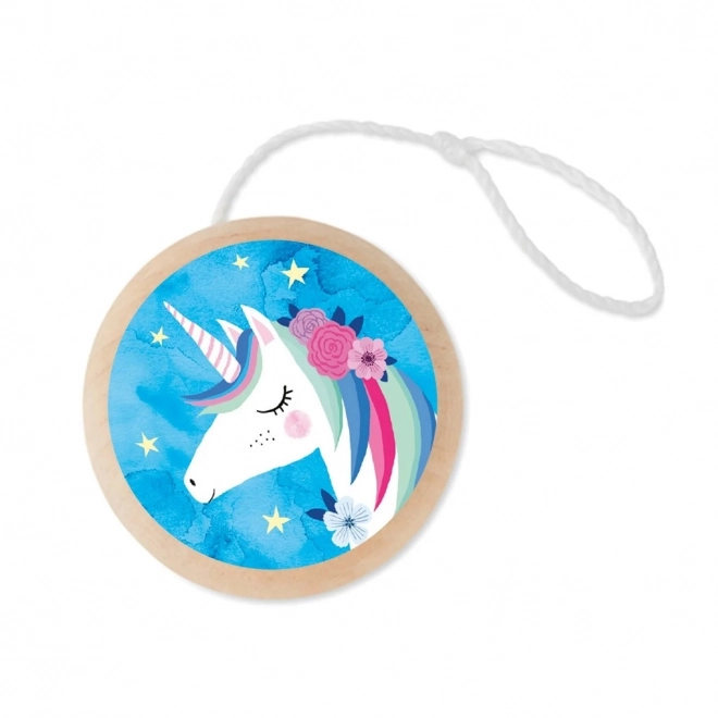 Wooden Yo-Yo with Unicorn Design