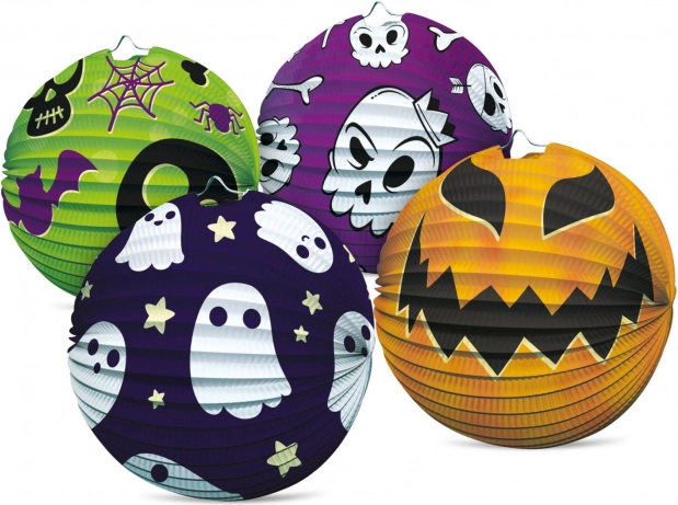 halloween papírlampion gömb 25 cm, 4 minta