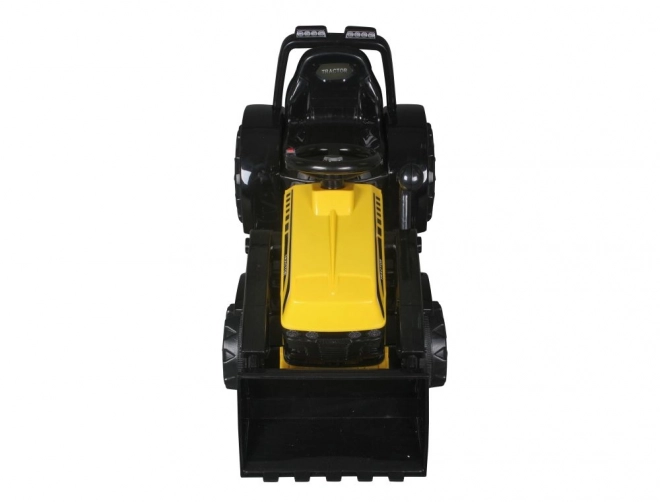 Electric Ride-On Tractor with Horn and Loader Yellow