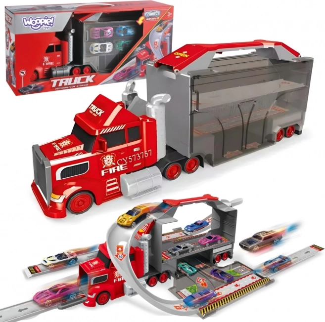 WOOPIE Set Veicolo Rimorchio e Pista da Corsa