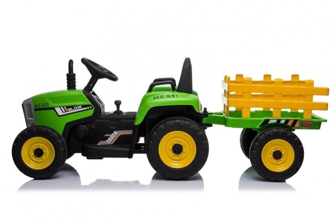 Bateriový traktor s přívěsem XMX611 zelený