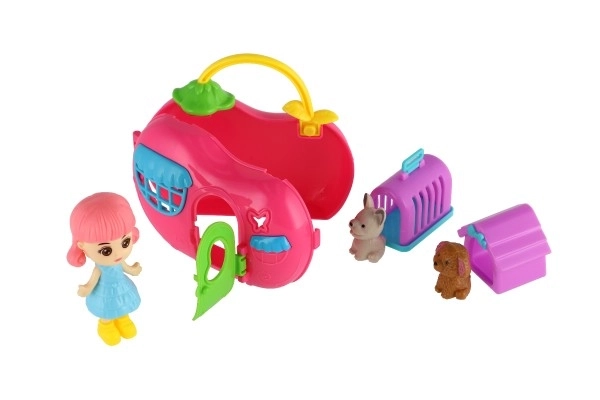 Doll with House and Pets Set