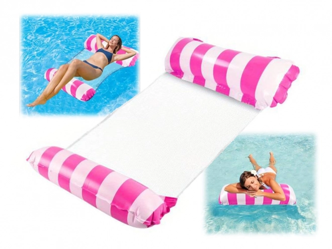 Inflatable Pink Water Hammock for Pool and Beach