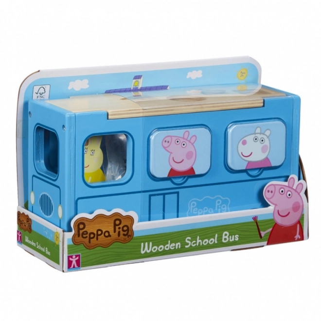 Wooden Peppa Pig School Bus Puzzle