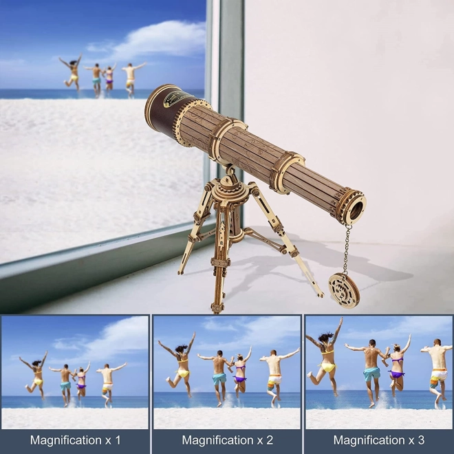 Robotic 3D Wooden Mechanical Puzzle Pirate Telescope