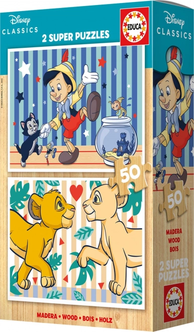 Disney Classic Wooden Puzzle Duo by Educa