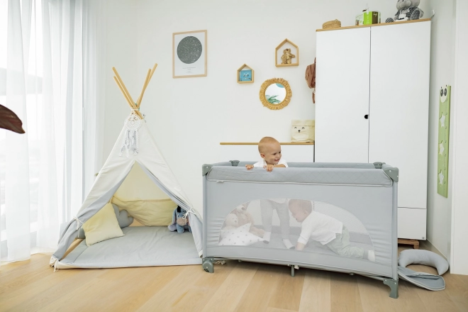 Foldable Travel Cot Lely Antracit Grey