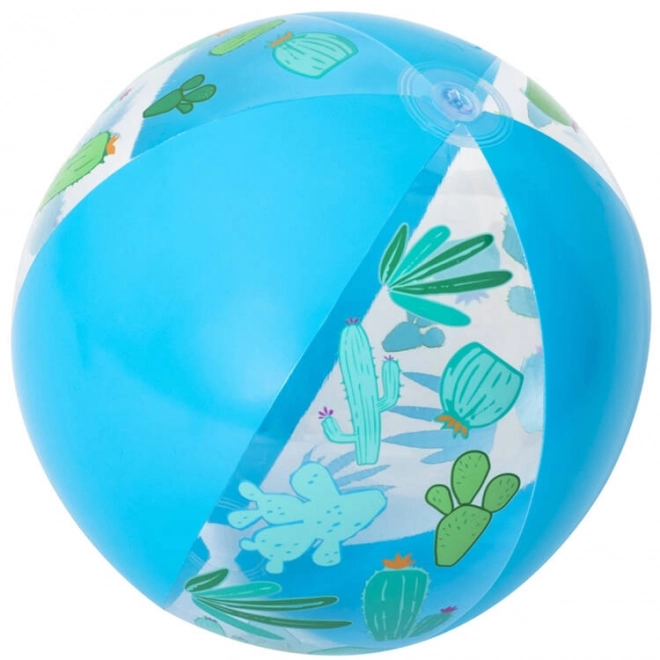 Colorful Inflatable Beach Ball with Cactus Print 51cm