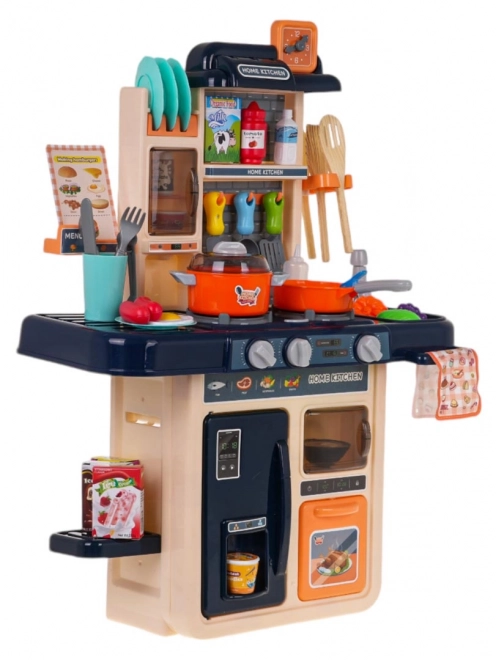 Children's Multifunctional Kitchen Playset with Light, Sound, Water, and Steam