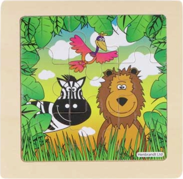 Wooden Jungle Puzzle with Lion