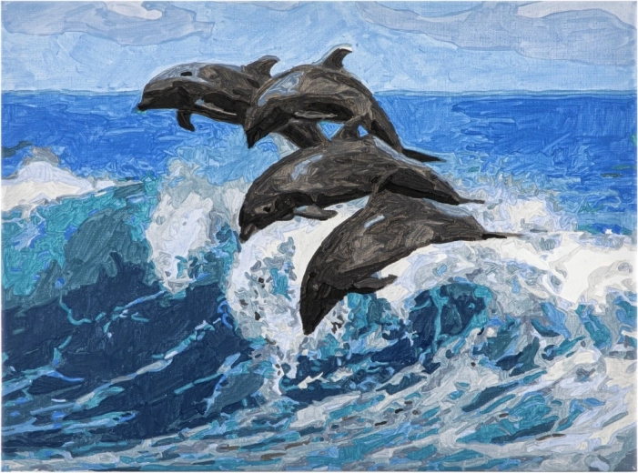 Realistic dolphin motif