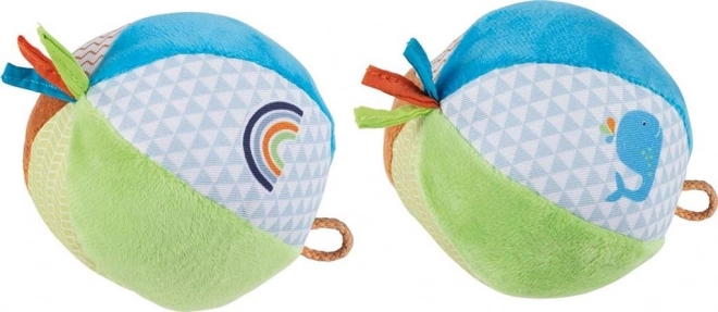 Fabric Ball Whale and Rainbow