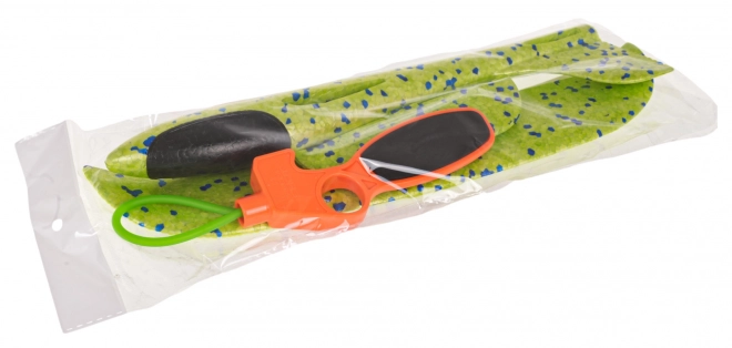 Foam Airplane with Hand Launcher Green