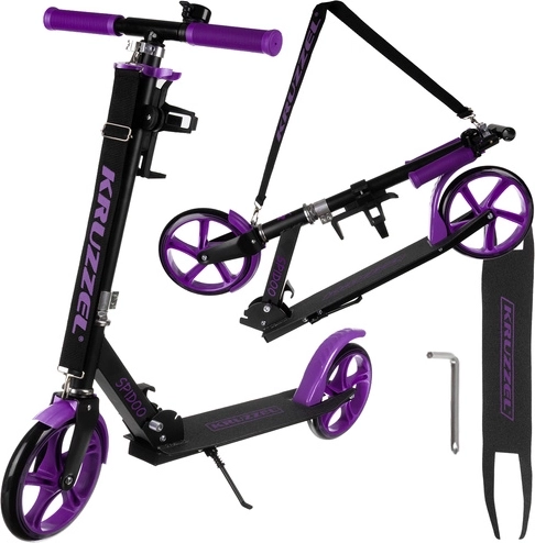 Folding city scooter for kids with large wheels (200 mm) – purple
