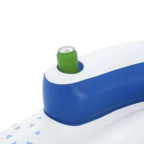 Inflatable Pool Float with Backrest and Cup Holder