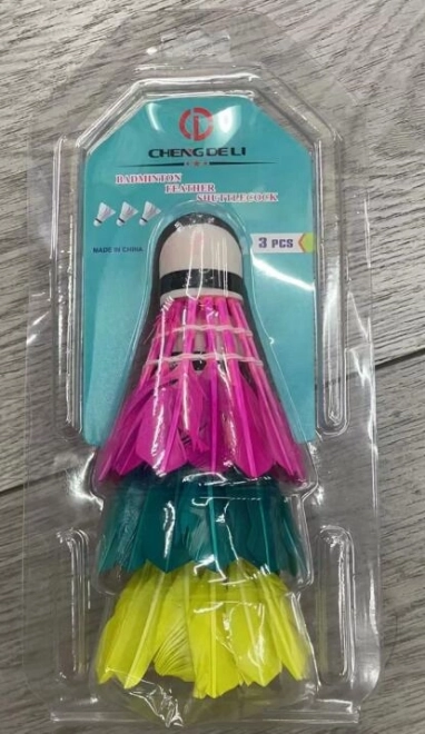 Colorful Badminton Shuttlecocks Set of 3