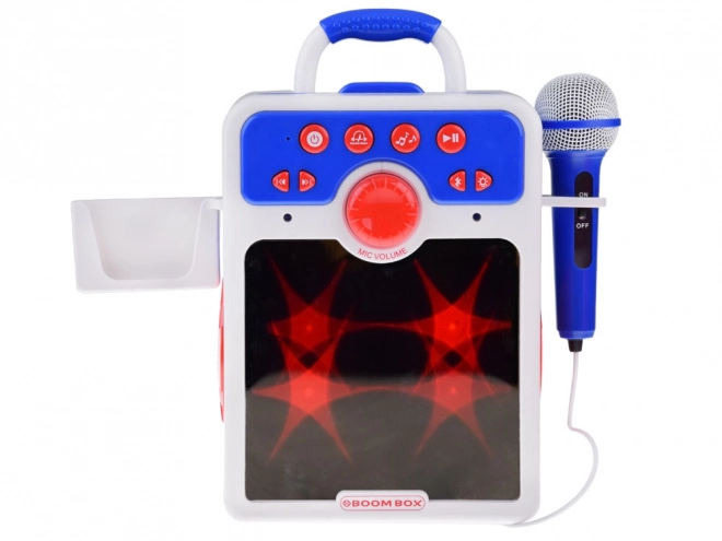 Blue Boombox Speaker with Microphone for Kids