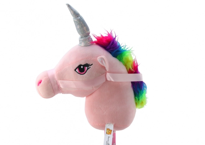 Plush Unicorn Head on Stick with Sounds