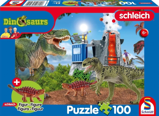 Schmidt Puzzle with Schleich Dinosaur & Figure