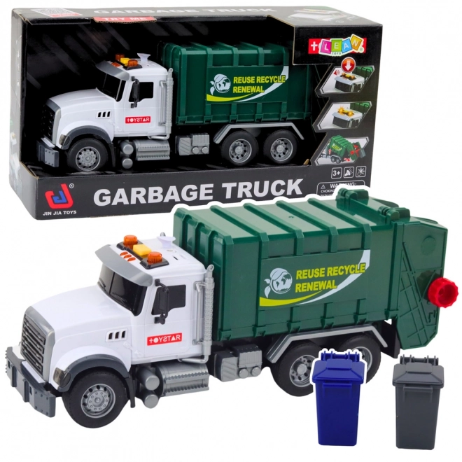 Green Garbage Truck with Effects 1:14