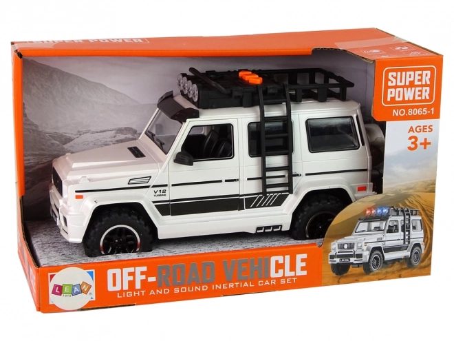 White Off-Road Vehicle with Batteries