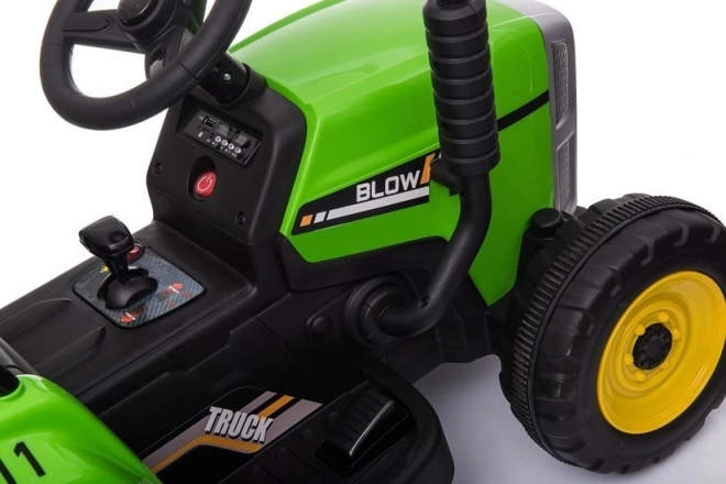 Bateriový traktor s přívěsem XMX611 zelený