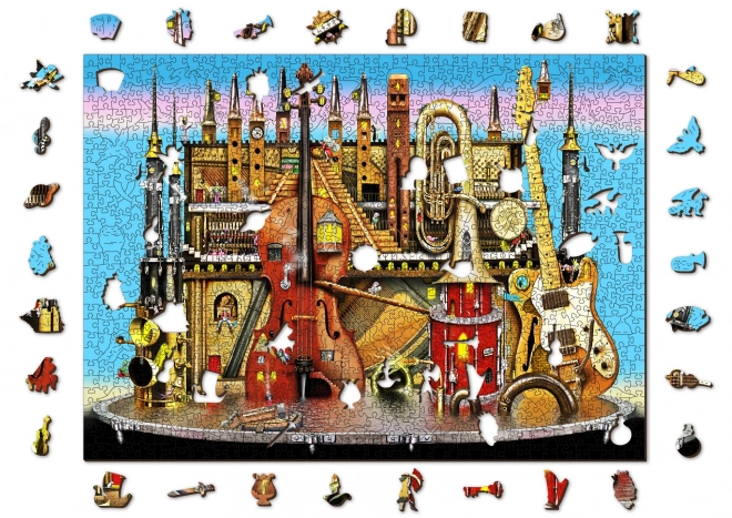 Wooden Music Castle Puzzle 2-in-1