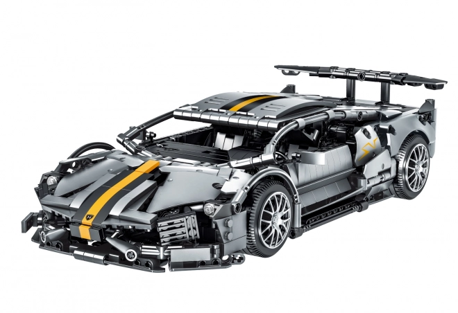 Grey sports car building block set