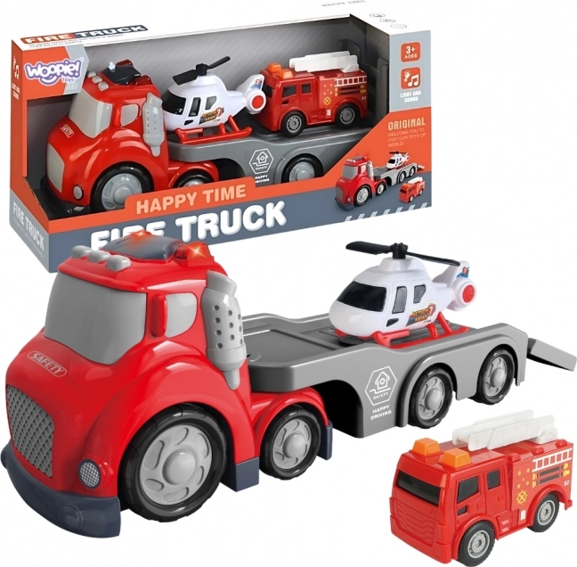 Červená Hasičská Dodávka CITY TRUCK se Zvukovými a Světelnými Efekty