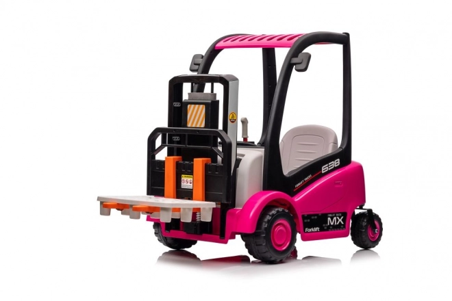 Pink Battery-Powered Forklift