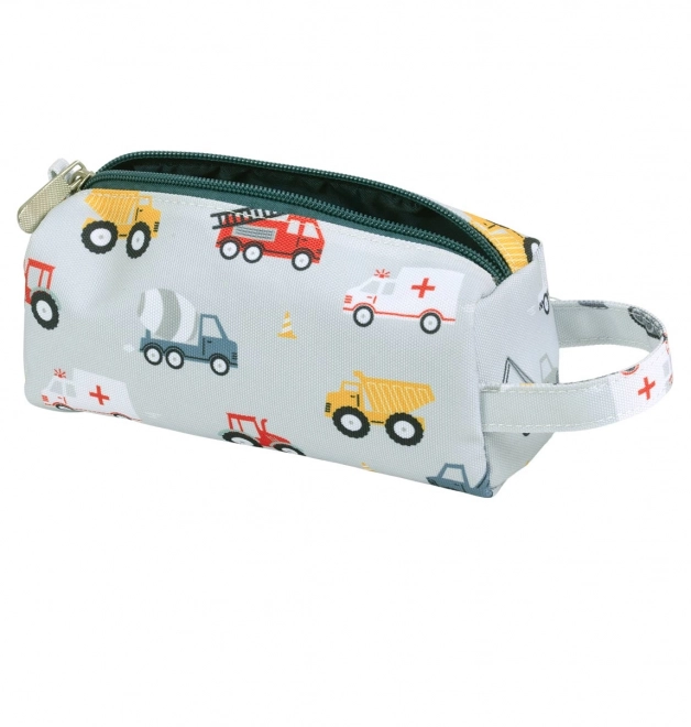 Light Blue Pencil Case with Vehicles - A Little Lovely Company