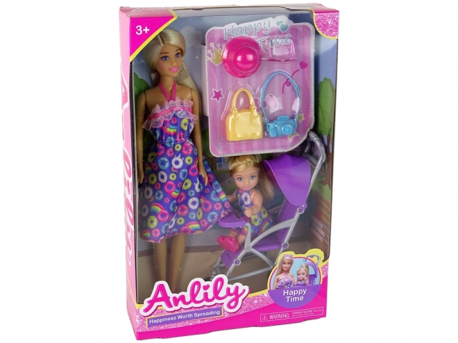 Doll Set with Stroller and Accessories