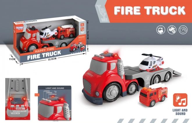 Červená Hasičská Dodávka CITY TRUCK se Zvukovými a Světelnými Efekty