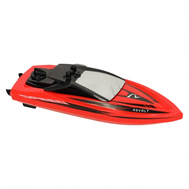 Red remote control boat