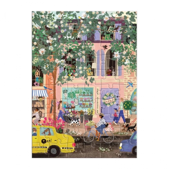 Galison Puzzle Greeting Spring Street 60 Pieces