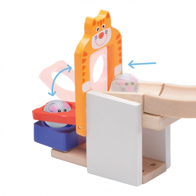 Wonderworld Wooden Marble Track - Cat and Mouse