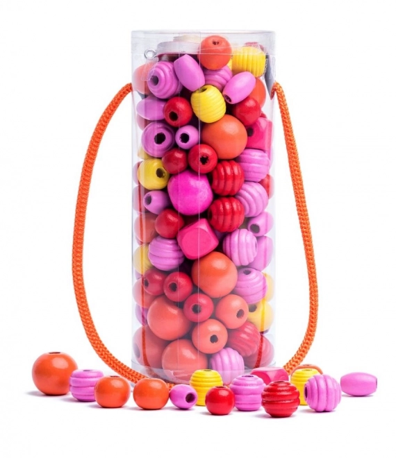 Beads in Pink, Yellow, Red Tube