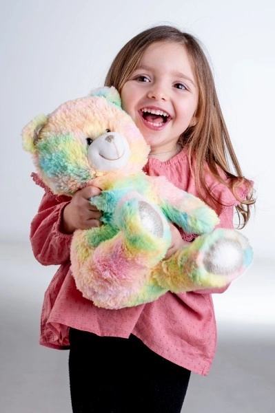 Dreamy Rainbow Bear Plush Toy with Light and Sound